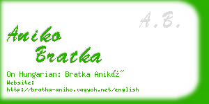 aniko bratka business card